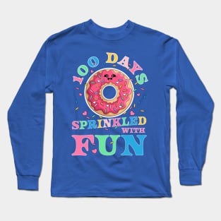 100 Days Sprinkled With Fun Donut Kids 100th Day Of School Long Sleeve T-Shirt